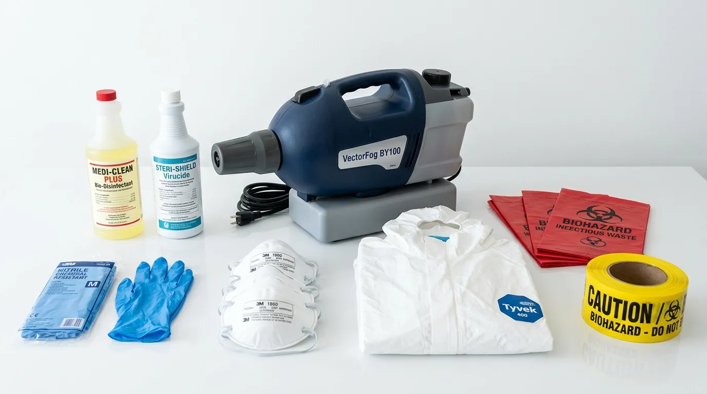 Professional biohazard remediation crew working in West Whittier-Los Nietos